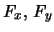 $F_x, \, F_y$