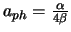 $a_{ph} = \frac{\alpha}{4\beta}$
