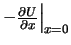 $-\frac{\partial U}{\partial x}\Big \vert _{x=0}$