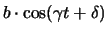 $b\cdot\cos(\gamma t +\delta)$