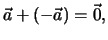 $\vec a + (-\vec a) = \vec 0,$
