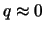 $q\approx 0$